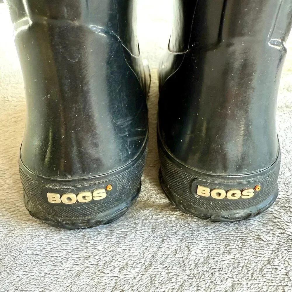 BOGS Big Boys Solid Black Rainboots Size 6